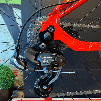 Bicicleta Oggi Hacker Sport Aro 29 Tourney 21v Vermelho e Vinho e Amarelo