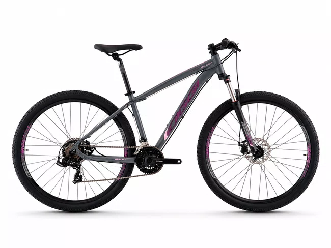 Bicicleta Oggi Hacker Sport Aro 29 Tourney 21v 2024 Grafite e Rosa e Preto