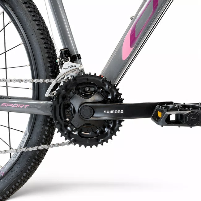 Bicicleta Oggi Hacker Sport Aro 29 Tourney 21v 2024 Grafite e Rosa e Preto