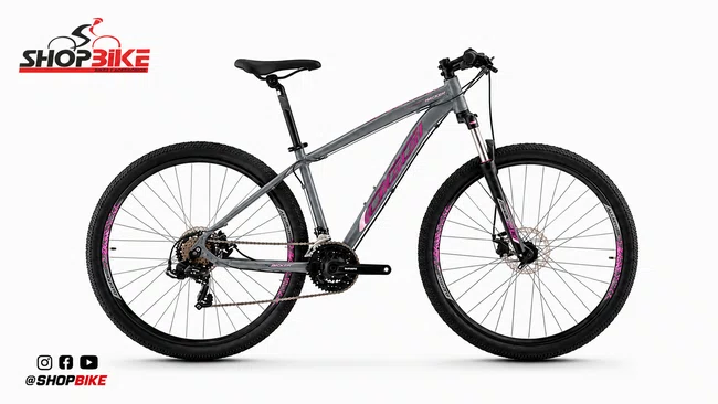 Bicicleta Oggi Hacker Sport Aro 29 Tourney 21v 2024 Grafite e Rosa e Preto