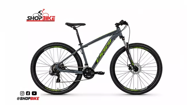 Bicicleta Oggi Hacker Sport Aro 29 Tourney 21v 2024 Grafite e Verde e Preto
