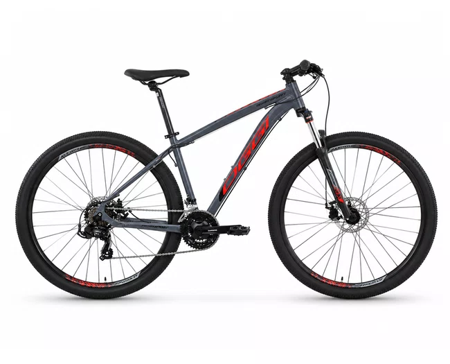 Bicicleta Oggi Hacker Sport Aro 29 Tourney 21v 2024 Grafite e Vermelho e Preto