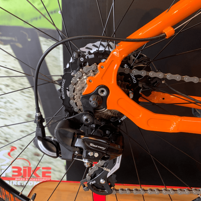 Bicicleta Oggi Hacker Sport Aro 29 Tourney 21v 2024 Laranja e Verde e Preto