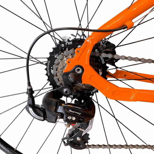 Bicicleta Oggi Hacker Sport Aro 29 Tourney 21v 2024 Laranja e Verde e Preto