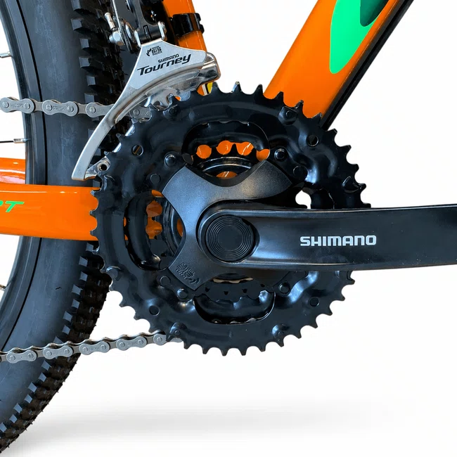 Bicicleta Oggi Hacker Sport Aro 29 Tourney 21v 2024 Laranja e Verde e Preto