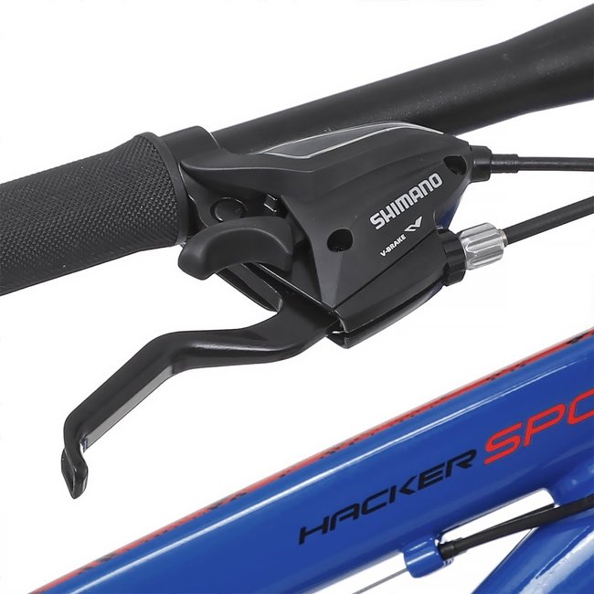 Bicicleta Oggi Hacker Sport Aro 29 Tourney 21v 2024 Azul e Vermelho e Preto