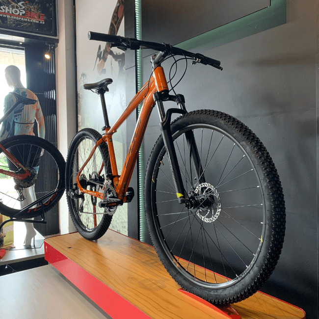 Bicicleta Oggi Hacker Sport Aro 29 Tourney 21v Laranja e Vinho e Amarelo