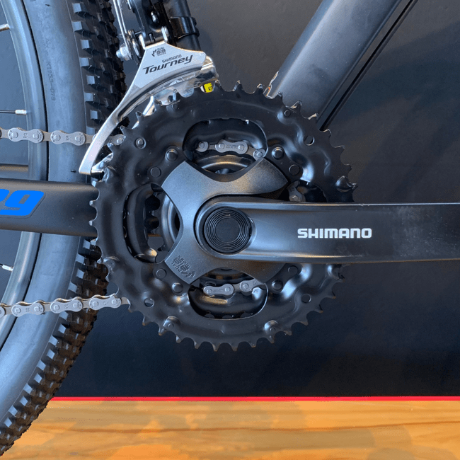 Bicicleta Oggi Hacker Sport Aro 29 Tourney 21v Preto e Azul e S-Lime