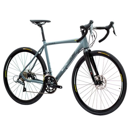 Bicicleta Oggi Velloce Disc Aro 700 Claris 16v Grafite e Preto e Amarelo