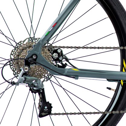 Bicicleta Oggi Velloce Disc Aro 700 Claris 16v Grafite e Preto e Amarelo