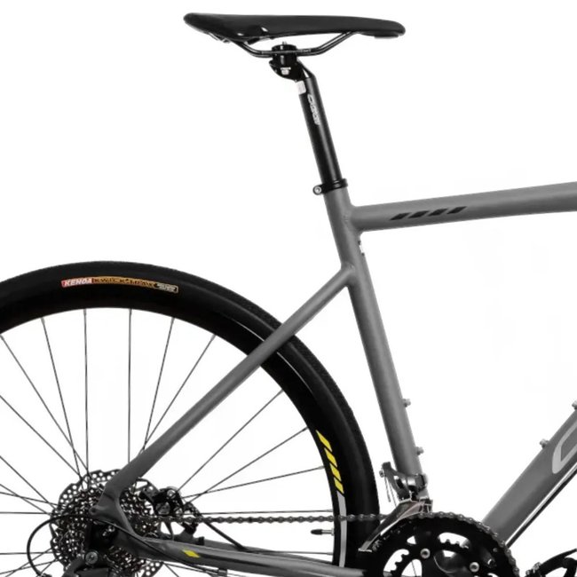 Bicicleta Oggi Velloce LSS Aro 700 Claris 16v 2024 Grafite e Cinza e Amarelo