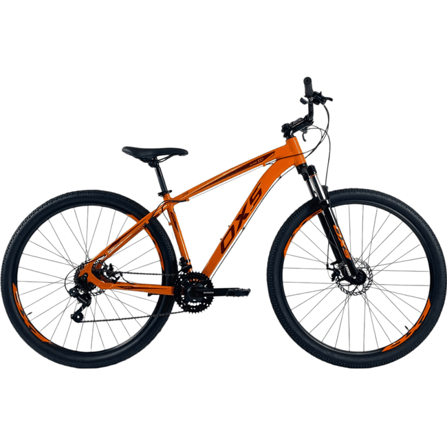 Bicicleta OXS Glide 100 Aro 29 Shimano 21v Laranja e Vinho e S-lime