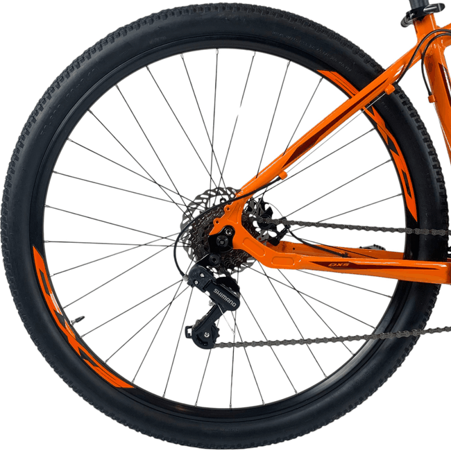 Bicicleta OXS Glide 100 Aro 29 Shimano 21v Laranja e Vinho e S-lime