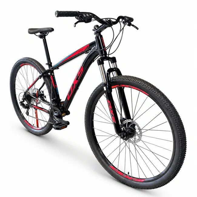 Bicicleta OXS Glide 100 Aro 29 Shimano 21v Preto e Rosa e Azul
