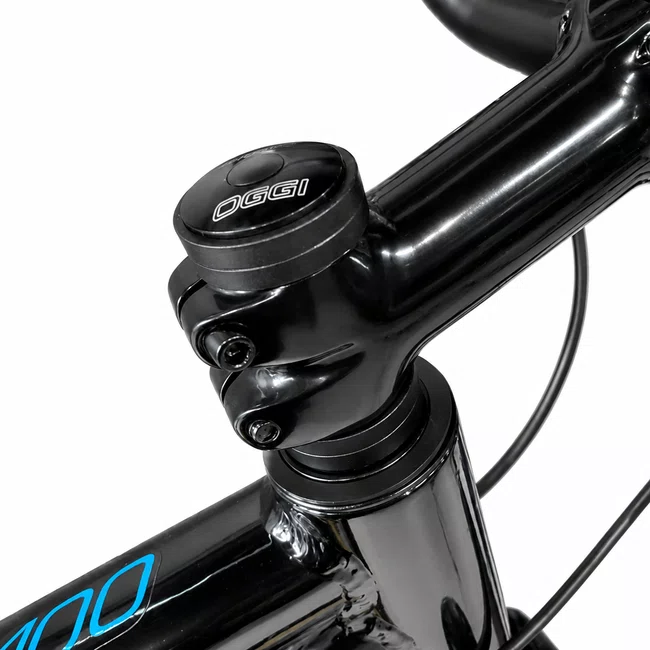 Bicicleta OXS Glide 100 Aro 29 Shimano 21v Preto e Rosa e Azul