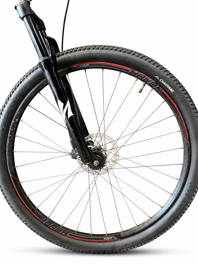 Bicicleta Seminova A29 Audax Havok TX Shimano Torney 24V T-19 Cinza/Azul/Laranja