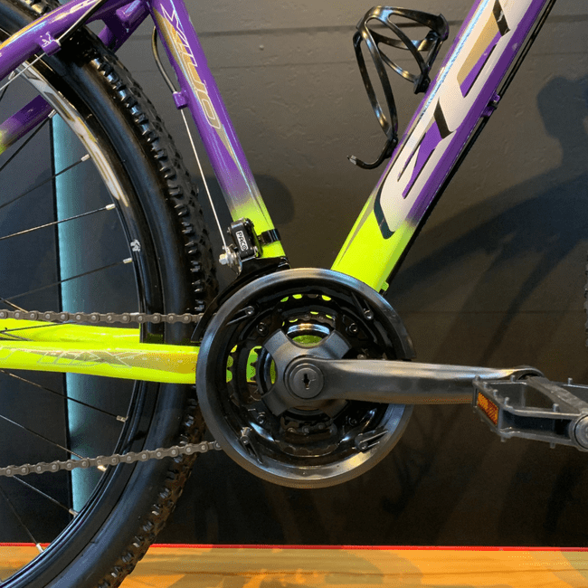 Bicicleta Ecos Onix Aro 29 Tourney 21v Roxo e Verde - Seminova