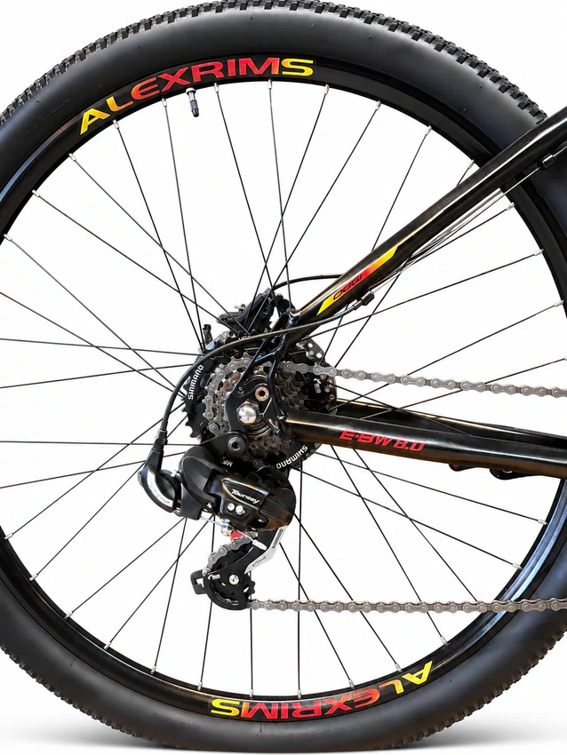 Bicicleta Seminova A29 Oggi Big Wheel 8.0 Shimano 7V T-17 Preto/Amarelo/Vermelho