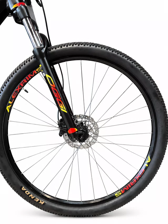 Bicicleta Seminova A29 Oggi Big Wheel 8.0 Shimano 7V T-17 Preto/Amarelo/Vermelho