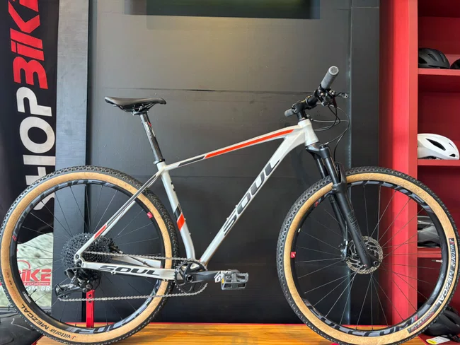 Bicicleta seminova a29 soul sl929 12v t-19 cinza/vermelho/preto