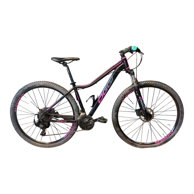 Bicicleta Seminova Aro29 Oggi Float Sport Shimano 21v Grafite e Rosa