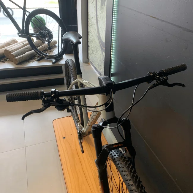 Bicicleta Sense Impact SL Aro 29 Deore 12v T-19 Creme e Marrom - Seminova