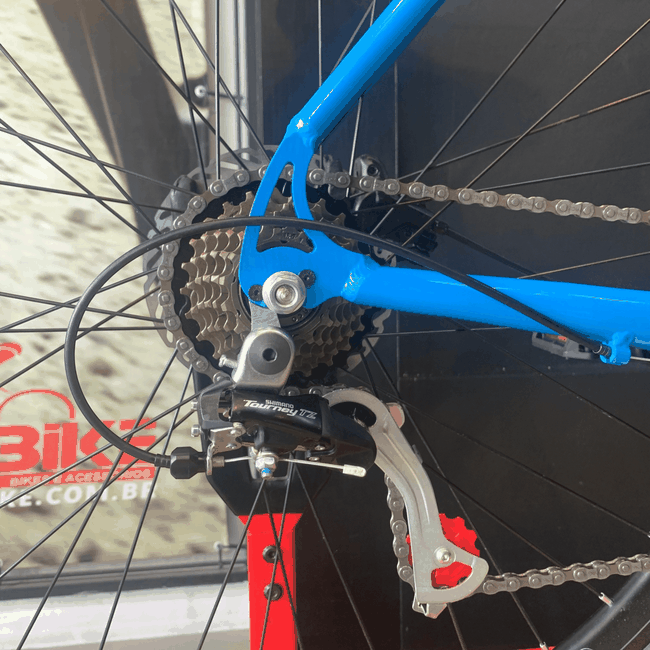 Bicicleta Sinc Tempo Aro 29 Shimano Tourney 21v Azul e Preto - Seminovo