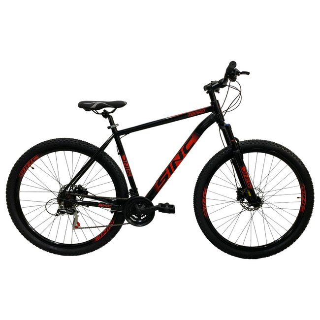 Bicicleta Sinc Tempo Aro 29 Tourney 21v Preto e Vermelho