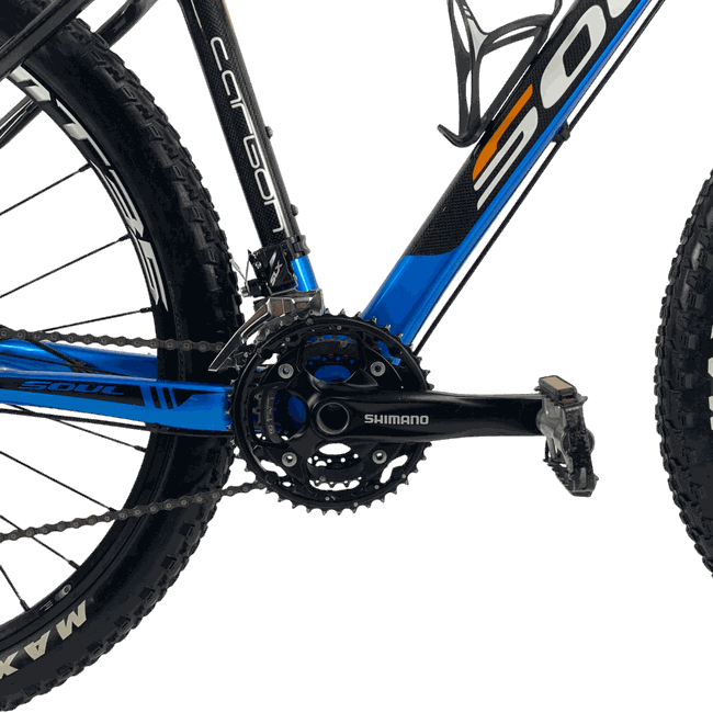 Bicicleta Soul Carbon 927 Aro 27,5 XT 30v Preta e Azul - Seminova