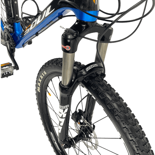 Bicicleta Soul Carbon 927 Aro 27,5 XT 30v Preta e Azul - Seminova