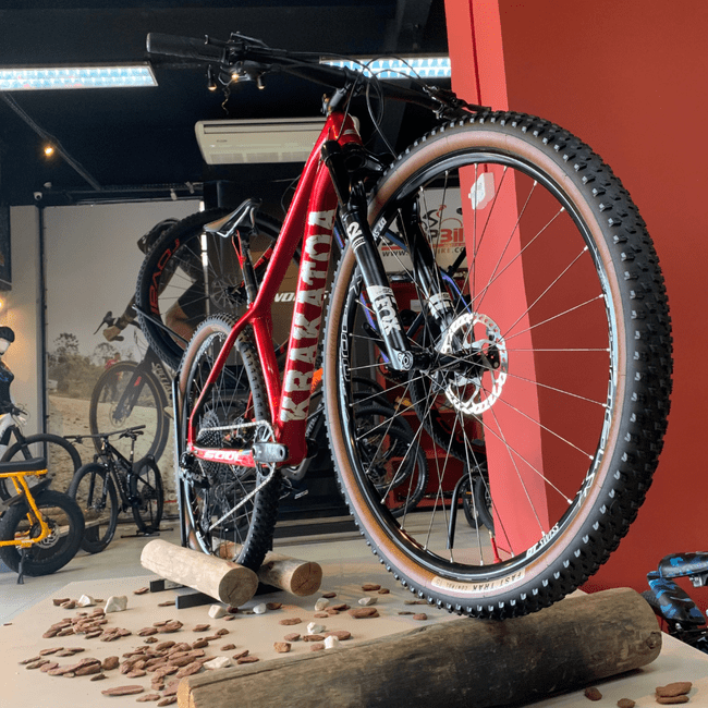 Bicicleta Soul Krakatoa Aro 29 NX 12V Vermelha e Prata - Seminova