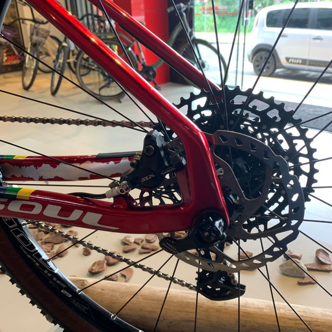 Bicicleta Soul Krakatoa Aro 29 NX 12V Vermelha e Prata - Seminova