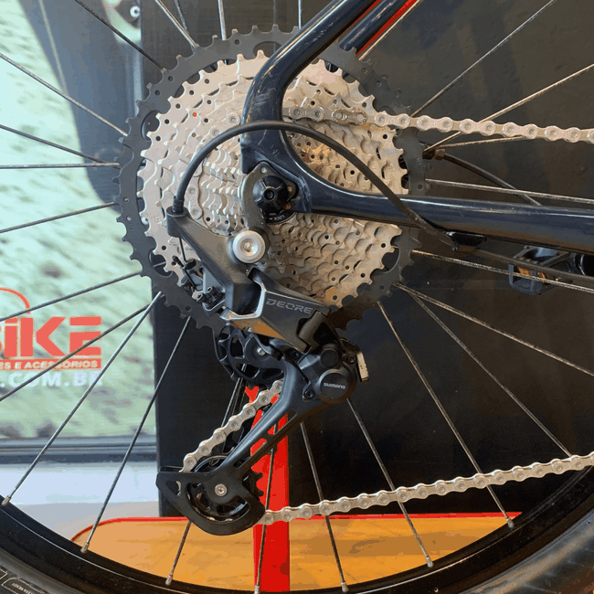 Bicicleta Soul Magma HT 229 Carbon Aro 29 Deore 12v Azul Marinho e Laranja - Seminova