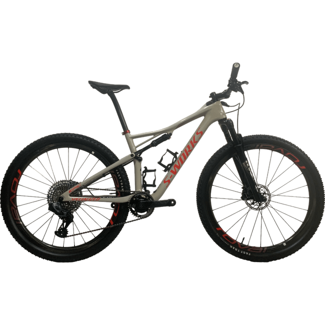 Bicicleta Specialized Epic S-Works Aro 29 XX1 AXS 12v Bege Claro e Vermelho - Seminova