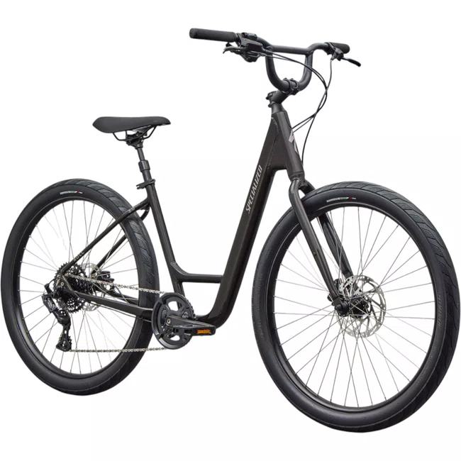 Bicicleta Specialized Roll 3.0 Low Entry Aro 650b Microshift 9v Preto Obsidiana Metalica Brilhante e Preto Deserto Metalico