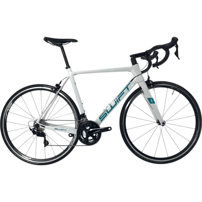 Bicicleta Swift Ultravox SSL Carbon Aro 700 105 22v Branco e Verde - Seminova