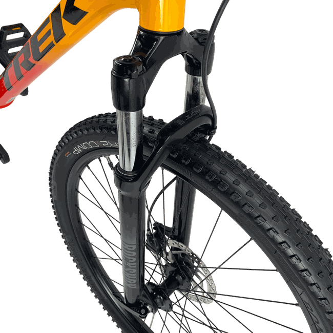 Bicicleta Trek Marlin 7 Aro 27,5 Deore 10v Amarelo e Vermelho - Seminova