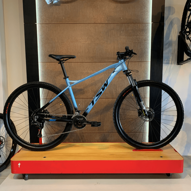 Bicicleta TSW Stamina Aro 29 Alivio 18v Azul e Preto -Seminova