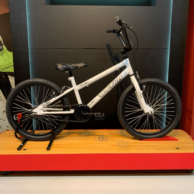 Bicicleta Ultra Cross Aro 20 Branco e Preto