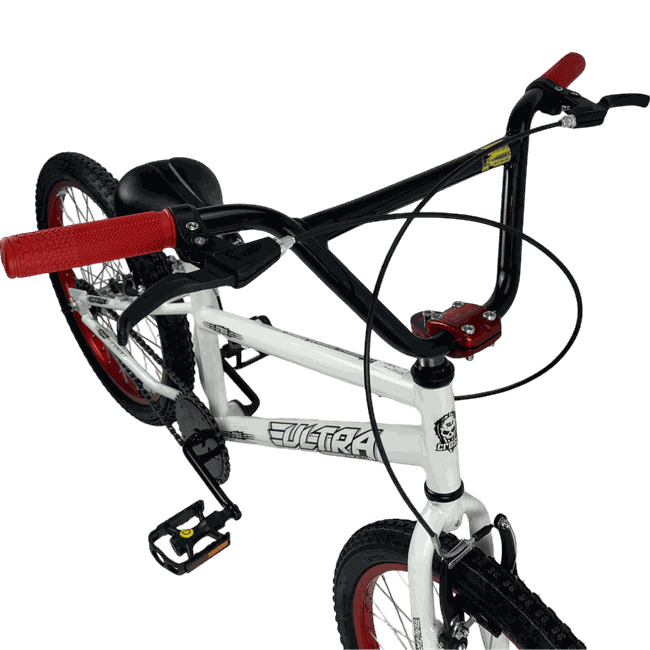 Bicicleta Ultra Cross Aro 20 Branco e Vermelhoㅤㅤㅤㅤ