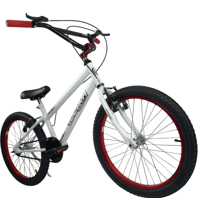 Bicicleta Ultra Cross Aro 20 Branco e Vermelhoㅤㅤㅤㅤ