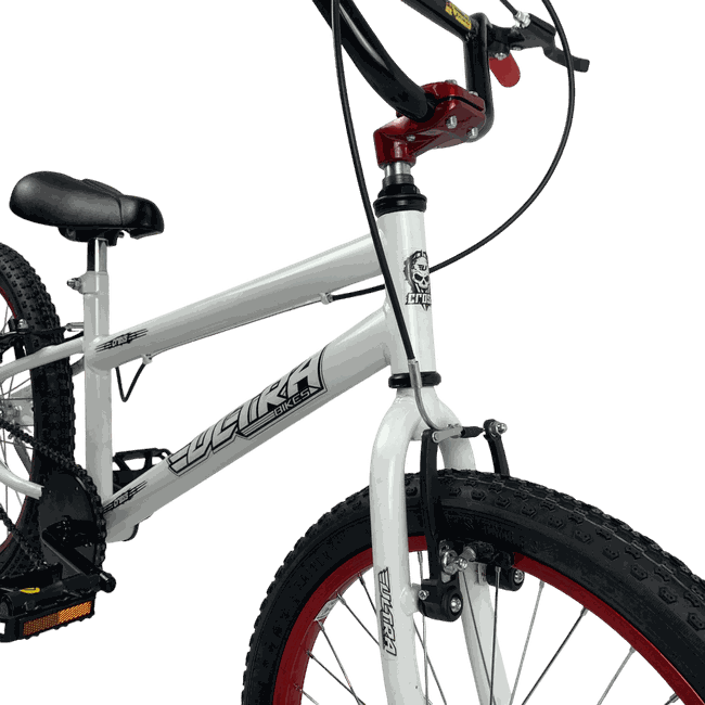 Bicicleta Ultra Cross Aro 20 Branco e Vermelhoㅤㅤㅤㅤ