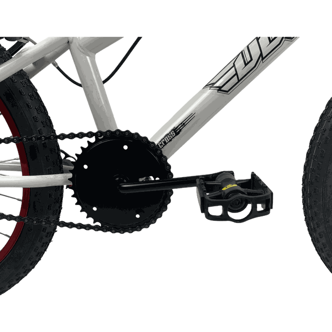 Bicicleta Ultra Cross Aro 20 Branco e Vermelhoㅤㅤㅤㅤ