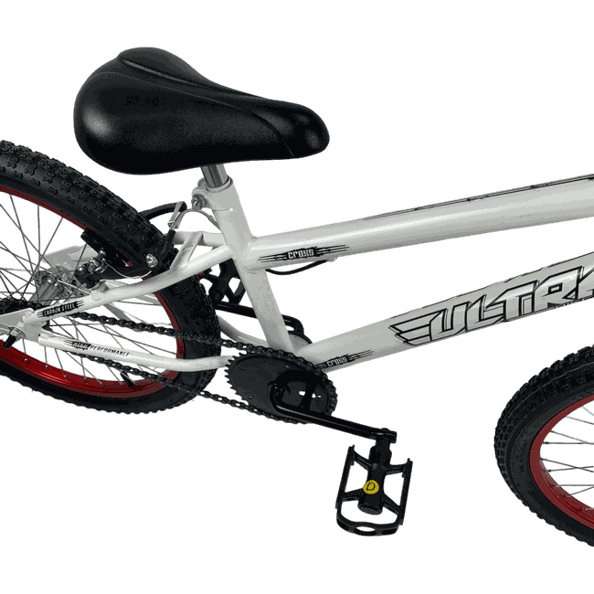 Bicicleta Ultra Cross Aro 20 Branco e Vermelhoㅤㅤㅤㅤ