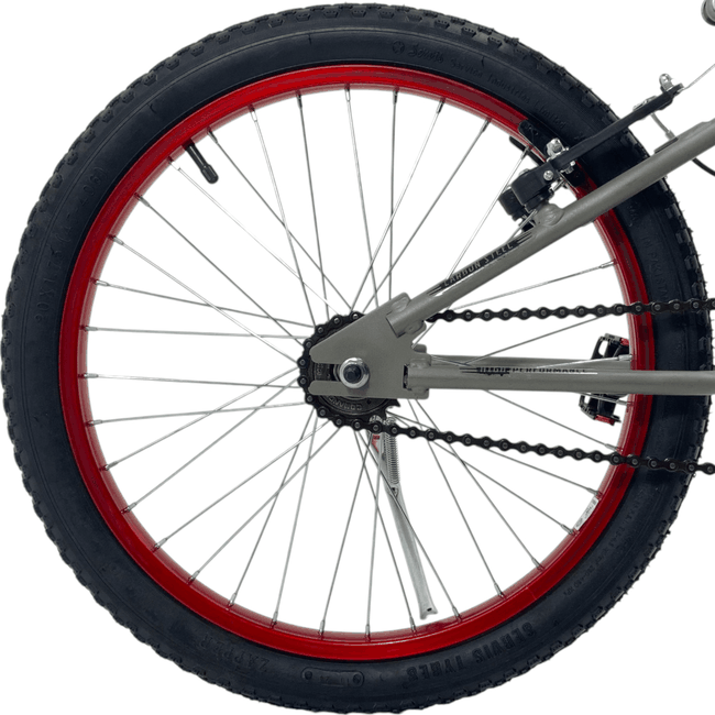 Bicicleta Ultra Cross Aro 20 Cinza e Vermelhoㅤㅤㅤㅤㅤㅤㅤㅤㅤㅤ