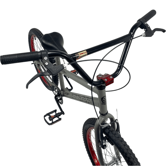 Bicicleta Ultra Cross Aro 20 Cinza e Vermelhoㅤㅤㅤㅤㅤㅤㅤㅤㅤㅤ