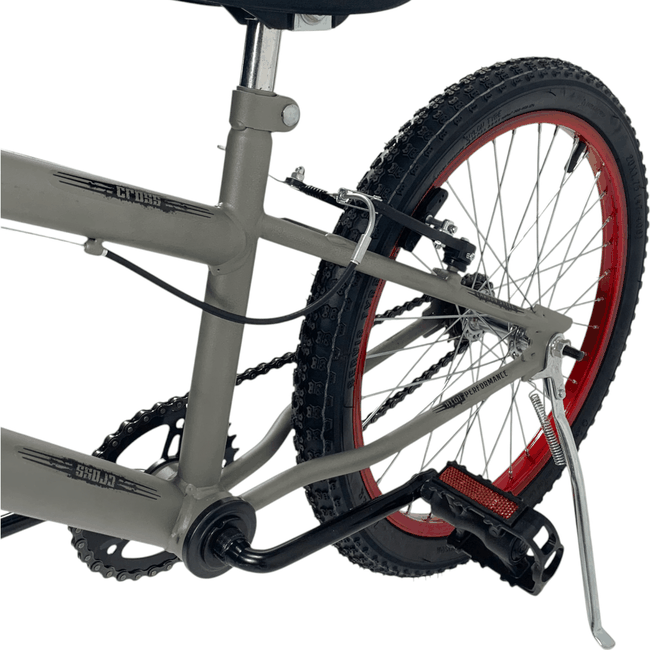 Bicicleta Ultra Cross Aro 20 Cinza e Vermelhoㅤㅤㅤㅤㅤㅤㅤㅤㅤㅤ