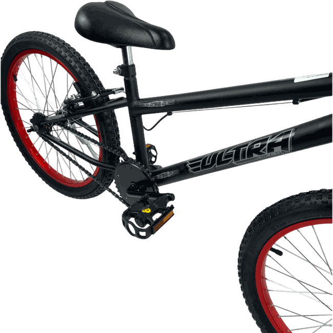 Bicicleta Ultra Cross Aro 20 Preto e Vermelhoㅤㅤㅤㅤㅤ