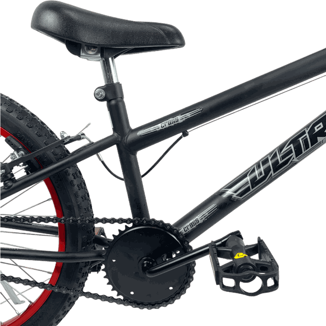 Bicicleta Ultra Cross Aro 20 Preto e Vermelhoㅤㅤㅤㅤㅤ