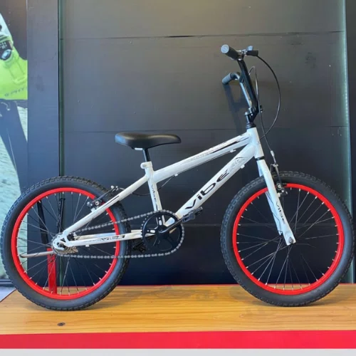 Bicicleta Vibe Aro 20 Cross Branca, Preta e Vermelho